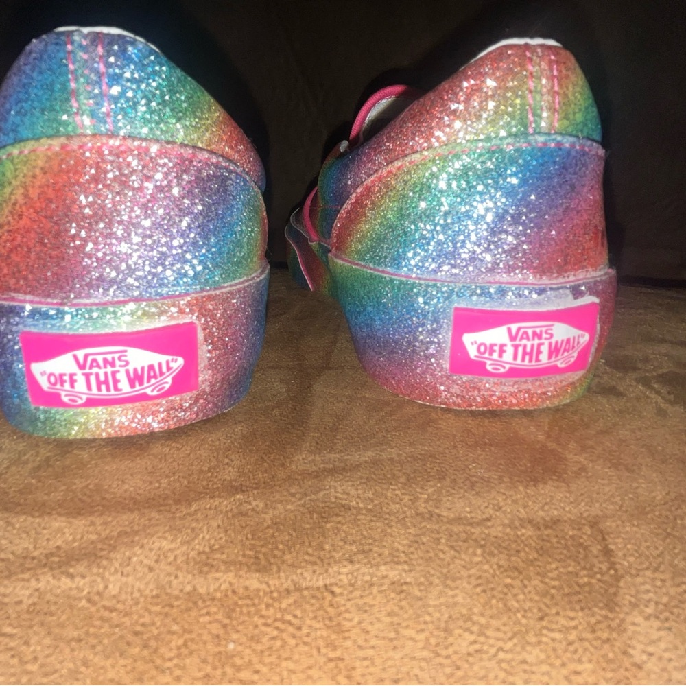 Vans Pink and Blue Glitter Sneakers - Picture 3 of 4
